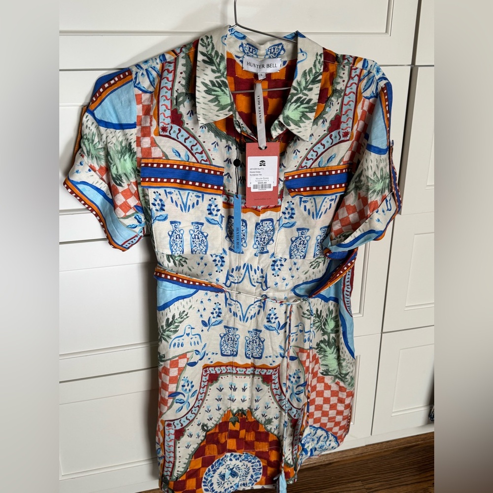 Hunter Bell Multicolor Patterned Mini Dress Large - Picture 4 of 4